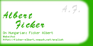 albert ficker business card